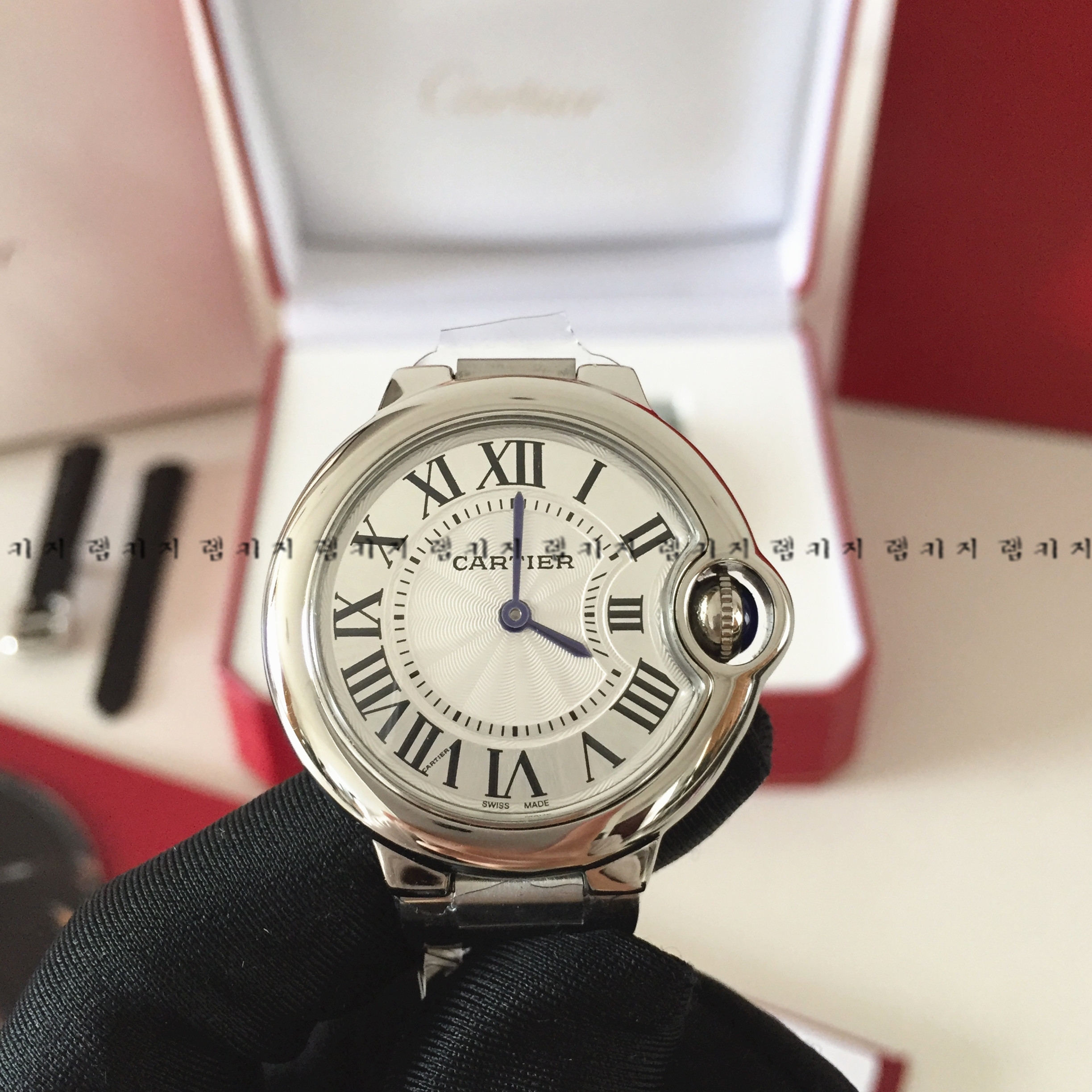 까르띠에 발롱블루 은장 남성용 메탈시계